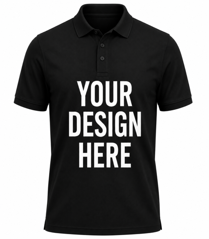 Black polo with your design here
